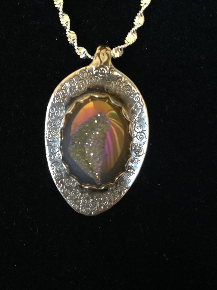 Druzy Agate Spoon Necklace
